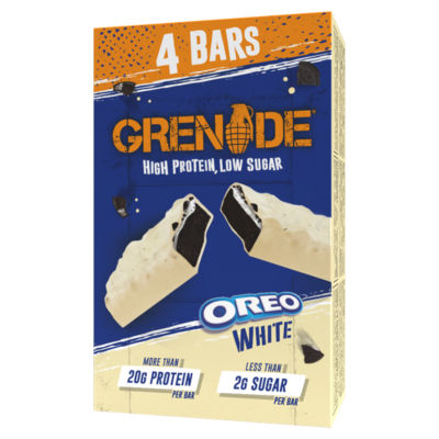 Grenade Oreo white chocolate protein bars 4-pack 60g each, UK version