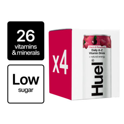 Huel A-Z Vitamins Cherry Raspberry Drink 4x330ml - British product