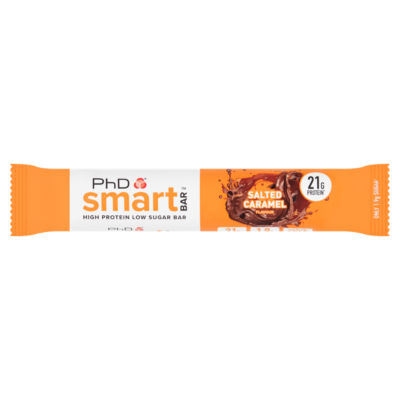 PhD protein bar salted caramel flavour 64g, imported from the UK