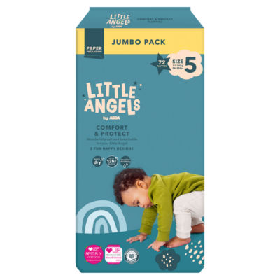 Asda Little Angels Comfort & Protect nappies Size 5, UK version