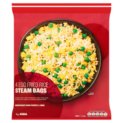 ASDA egg fried rice steam bags 4 x 150g - British product