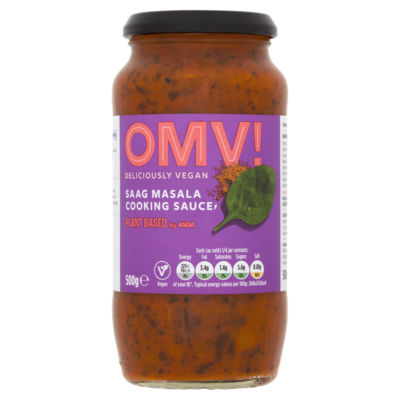 OMV! Saag Masala Vegan Cooking Sauce 500g, imported from the UK