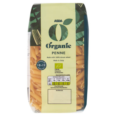 ASDA Organic Penne Dry Pasta 500g