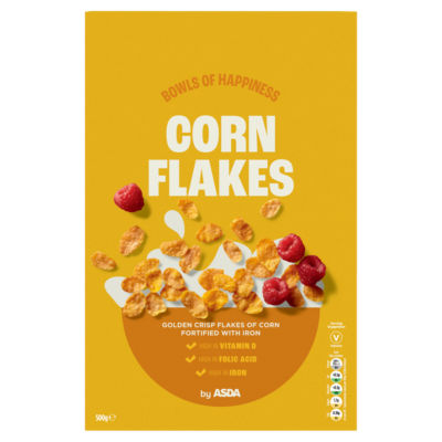 ASDA corn flakes fortified with vitamins and iron 500g - British product