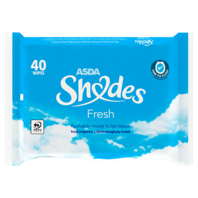 ASDA Fresh moist toilet tissue wipes 40 pack - British product