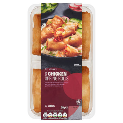 ASDA chicken spring rolls 216g Pack - British product