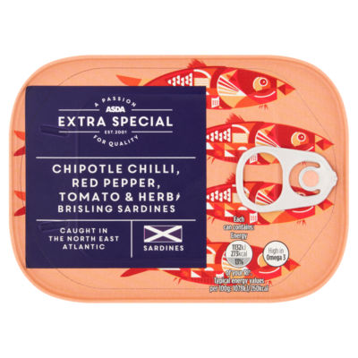 ASDA chipotle chilli brisling sardines 105g - British product