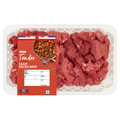 ASDA Tender Lean Diced Beef 700g - British product