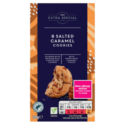 ASDA salted caramel cookies 200g - British product