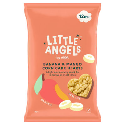 Little Angels banana and mango corn cake hearts 30g - British product