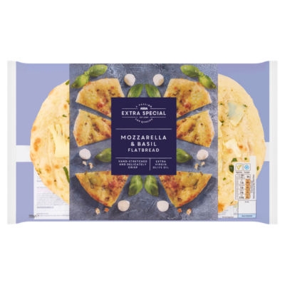 ASDA Extra Special Mozzarella Basil Flatbread Pizza Base 200g