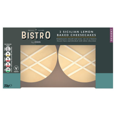 Bistro by ASDA Sicilian Lemon Baked Cheesecakes 232g - British product