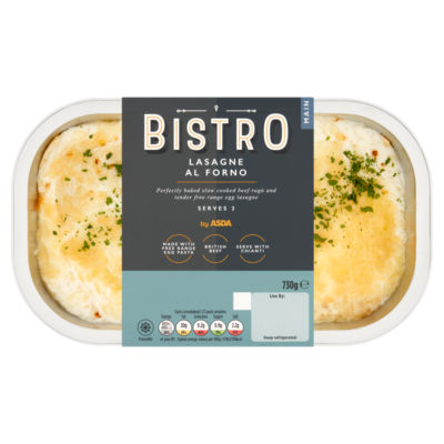 Bistro by ASDA Lasagne Al Forno 730g ready meal - British product