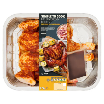 ASDA Simple to Cook BBQ Spatchcock Chicken 1.15kg - British product