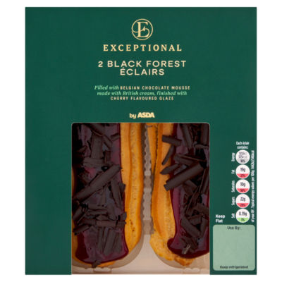 ASDA Exceptional Black Forest Eclairs 2 pack - British product