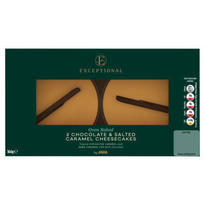 ASDA Exceptional Chocolate & Salted Caramel Cheesecake 164g - British product