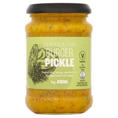 ASDA Gherkin and Mustard Burger Pickle 290g - British product