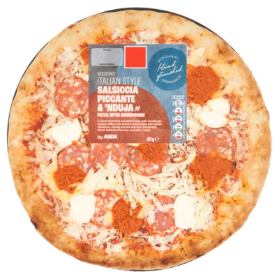 ASDA sourdough salsiccia piccante pizza 437g box - British product