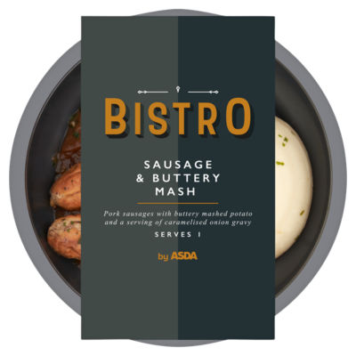 Bistro by ASDA sausage and buttery mash 400g - British product