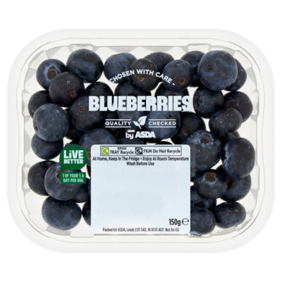 ASDA Sweet & Bursting Blueberries 150g - British product