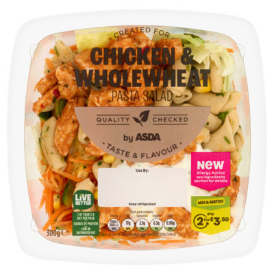 ASDA Chicken and Wholewheat Pasta Salad 300g - British product
