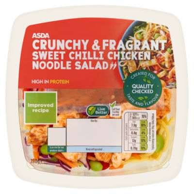 ASDA noodle salad sweet chilli chicken 280g - British product