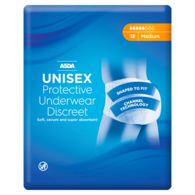 ASDA Unisex Protective Underwear 12 Medium - British product