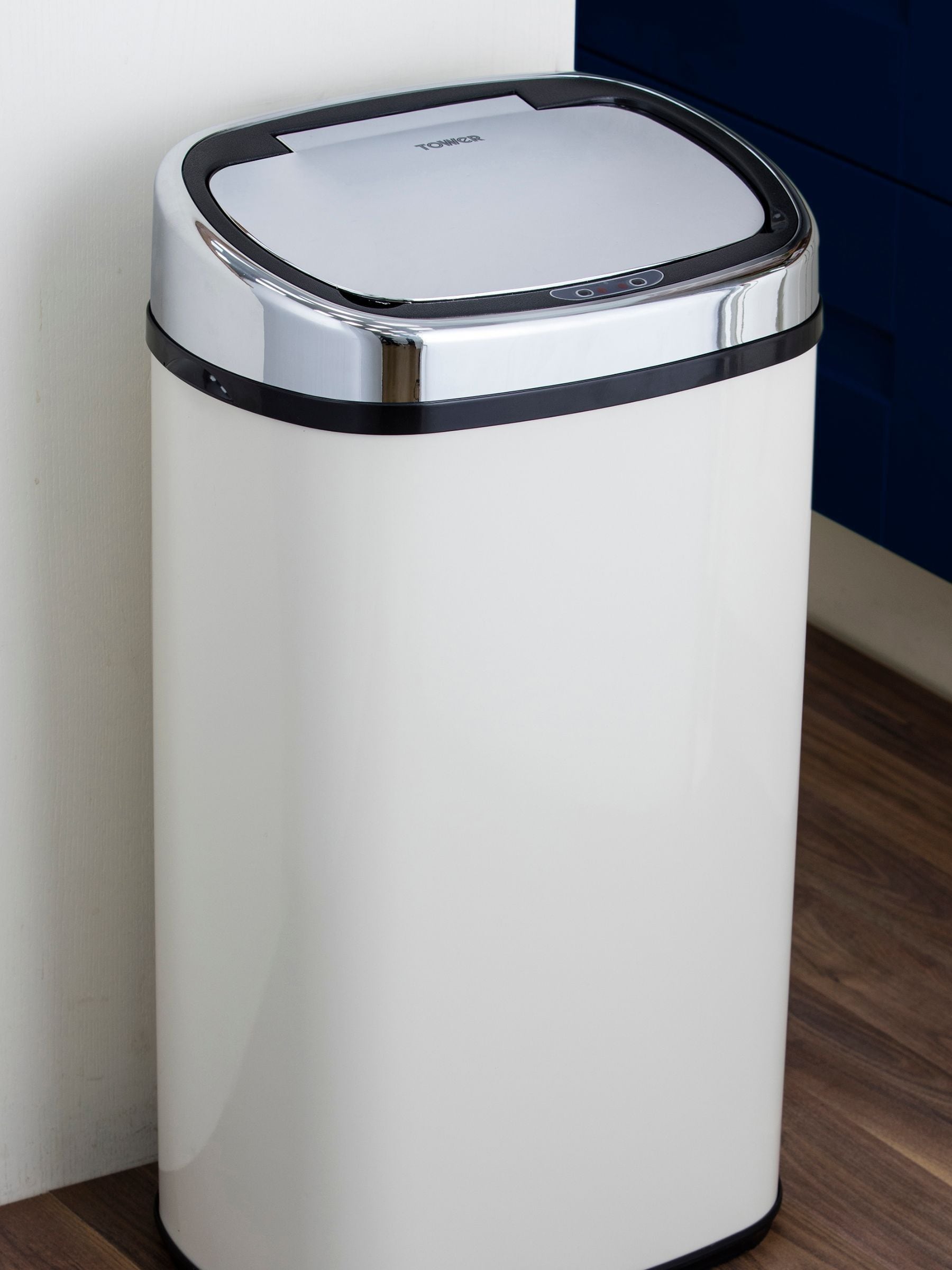 Tower Cream Sensor Lid 58L Bin