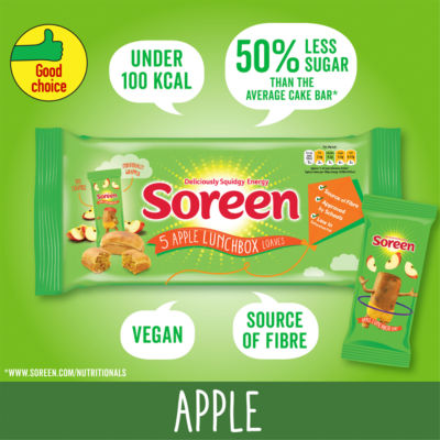 Soreen apple lunchbox loaves snack bars 5 x 30g (British brand)