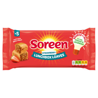 Soreen strawberry lunchbox loaves snack bars 5x30g (British brand)