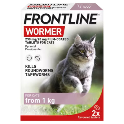 Frontline flavoured cat dewormer tablets - British product