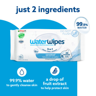 WaterWipes Sensitive+ Newborn and Baby Wipes 360 count (British brand)