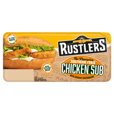 Rustlers Southern Fried Chicken Sub 158g imported from the UK