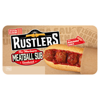 Rustlers marinara meatball sub sandwich 143g, imported from the UK