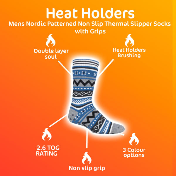 Heat Holders Mens Nordic Socks 6-11 UK, imported from the UK