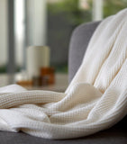 Amalia Cotton-Cashmere Knitted Elemento Throw 130cm x 170cm - British product