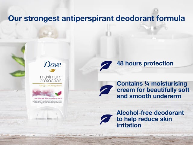 Dove Maximum Protection Anti-Perspirant Cream Pomegranate & Lemon 45ml - British product