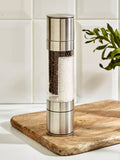 Steel two in one salt and pepper grinder (British brand)