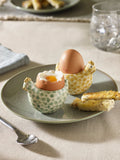 Set of 2 Sage Green Pat and Peggy Chicken Egg Cups