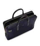 Smythson premium leather briefcase with logo detail (British brand)