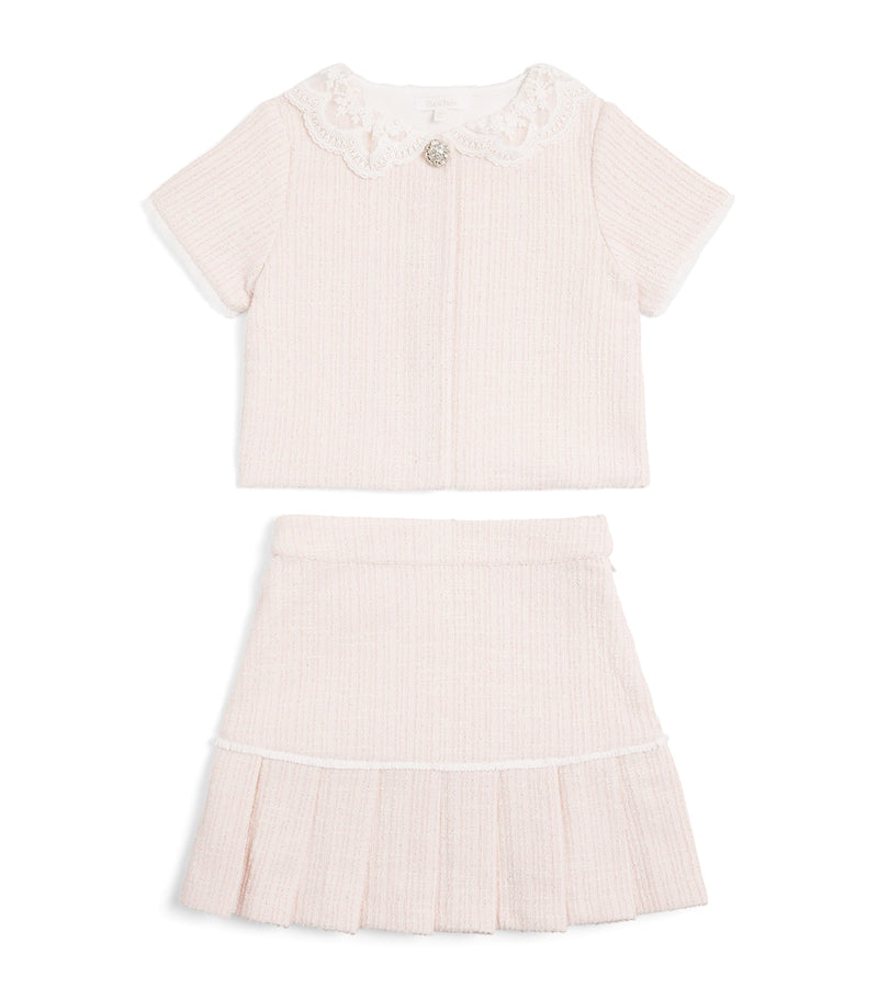 Patachou children's tweed top and skirt set for ages 3-14, imported from the UK