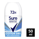 Sure Women Nonstop Cotton Dry Antiperspirant Deodorant Roll On 50ml GOODS Boots   