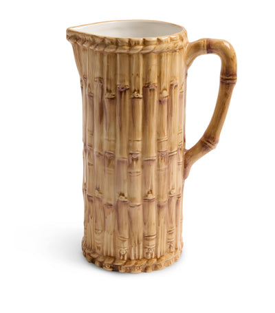 Les Ottomans Bamboo Jug Hand-Painted Ceramic