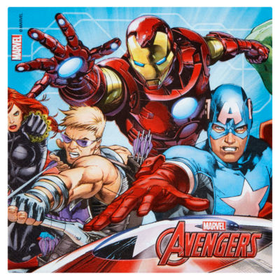 Marvel Avengers paper napkins 20 pack 38x33cm, imported from the UK
