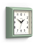 Jones Clocks green retro square wall clock, UK version