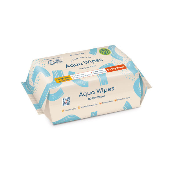 Aqua Wipes Dry Baby Wipes 80 Pack - British product