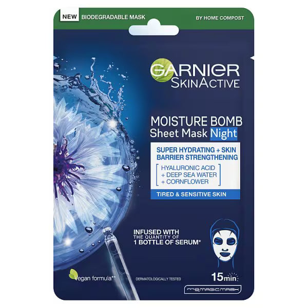 Garnier Moisture Bomb Night Time Sheet Mask 28g, UK version