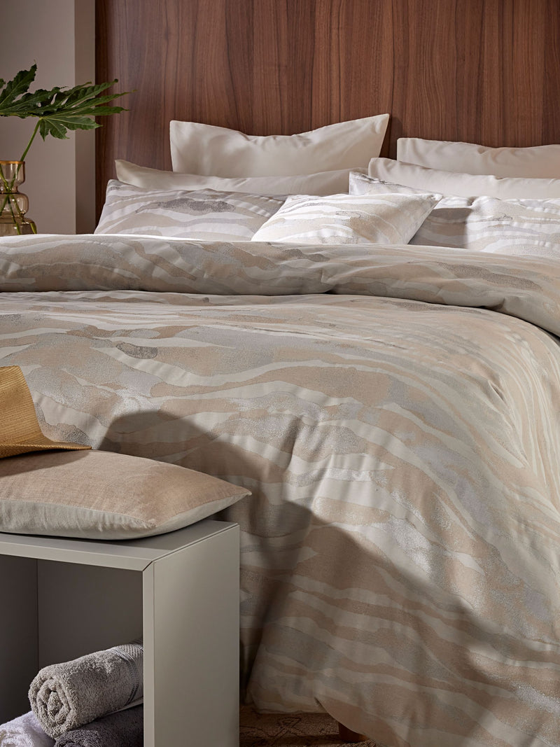 Vantona cream Hardwick Jacquard duvet cover and pillowcase set (British brand)