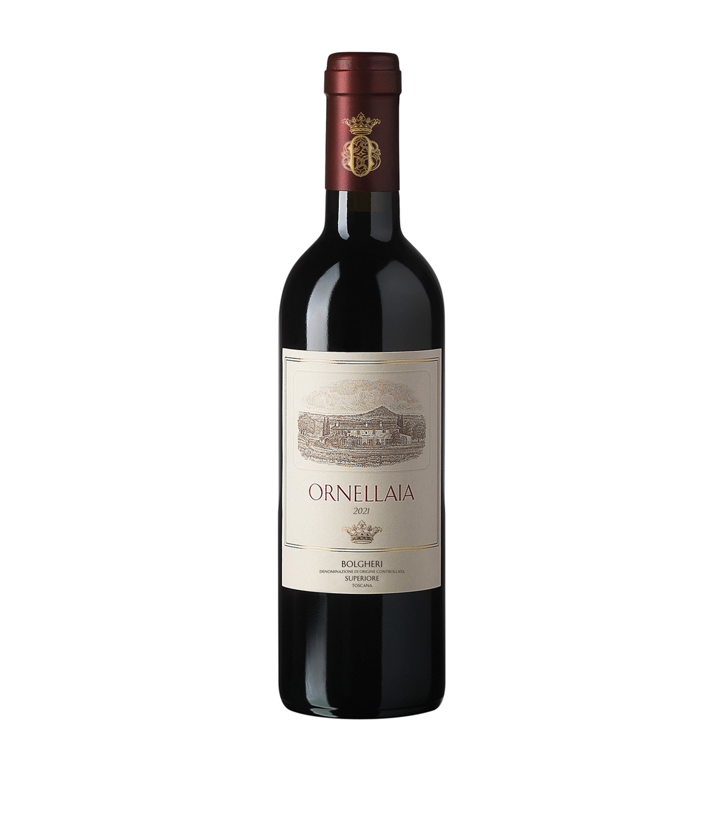 Ornellaia Bolgheri Superiore 2021 red wine 37.5cl, imported from the UK