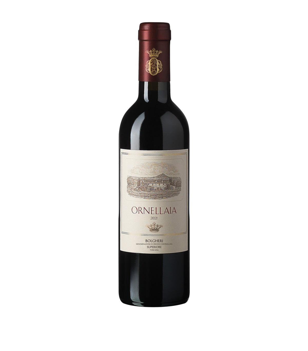 Ornellaia Bolgheri Superiore 2021 red wine 37.5cl, imported from the UK